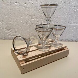 Libbey Glass Company Platinum Rimmed Champagne Glasses